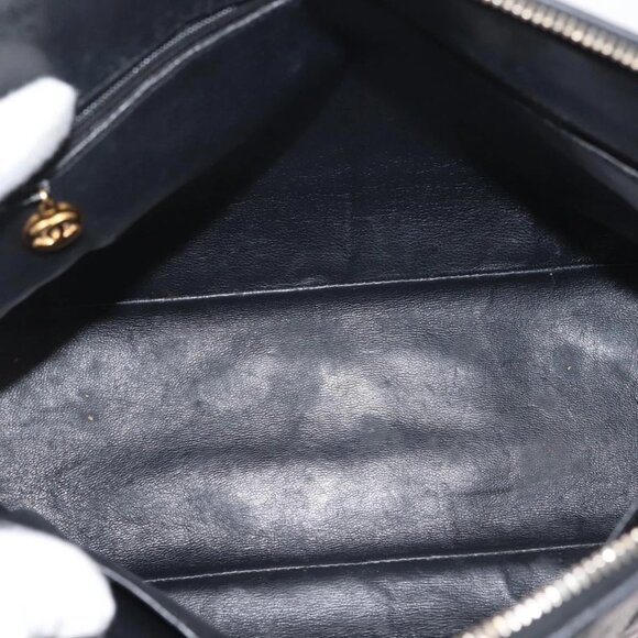 CHANEL Matelasse Chain Shoulder Bag Grained Calf Skin Black Gold CC Auth BA5773 - Picture 13 of 16